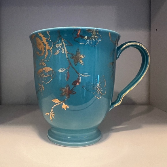 Coffee cups turquoise & gold set/6 pieces - Picture 2 of 6